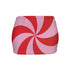 Red and pink striped skirt on a white background