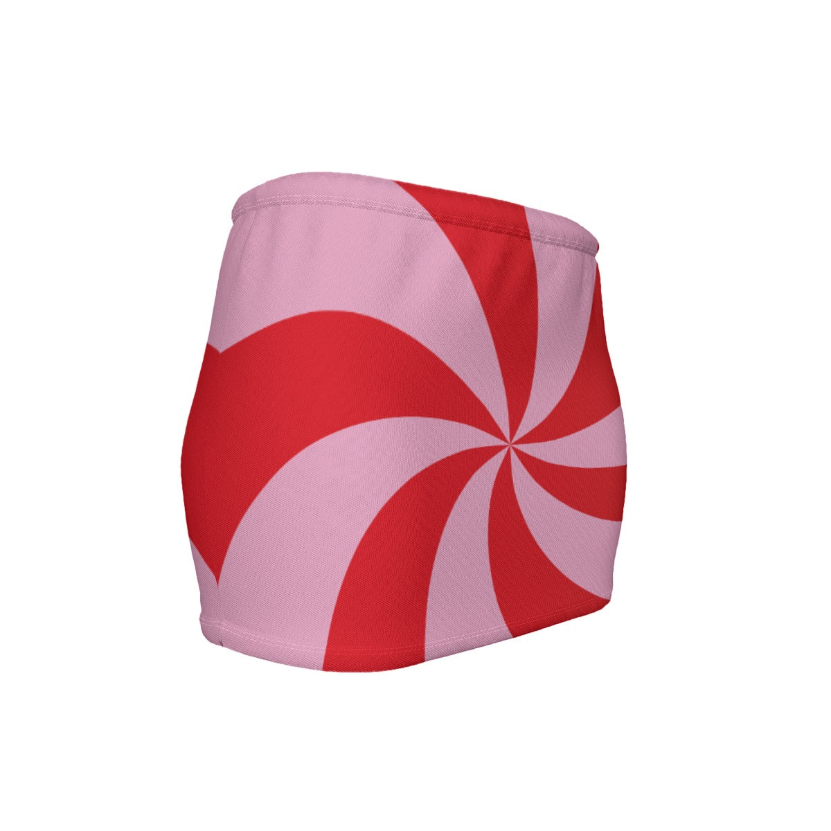 Red and pink striped skirt on a white background