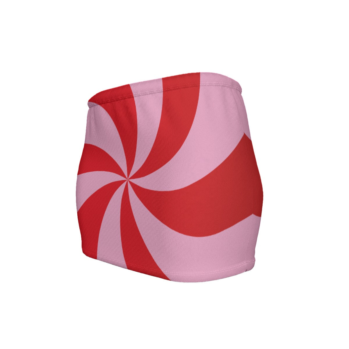 Red and pink striped skirt on a white background