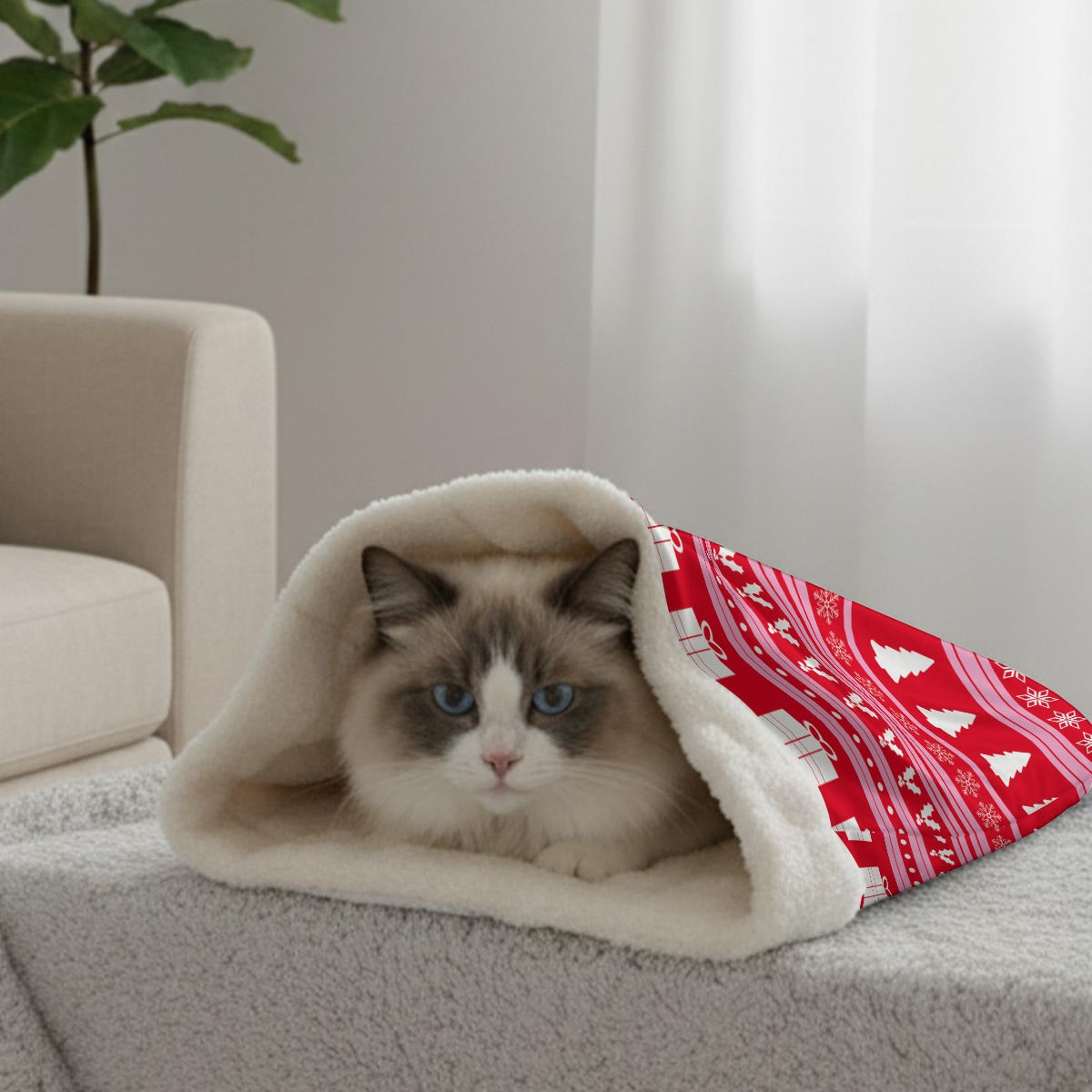 Santa Gift Double-Layer Pet Sleeping Bag