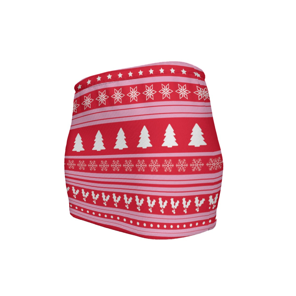 Red and white patterned skirt on a white background