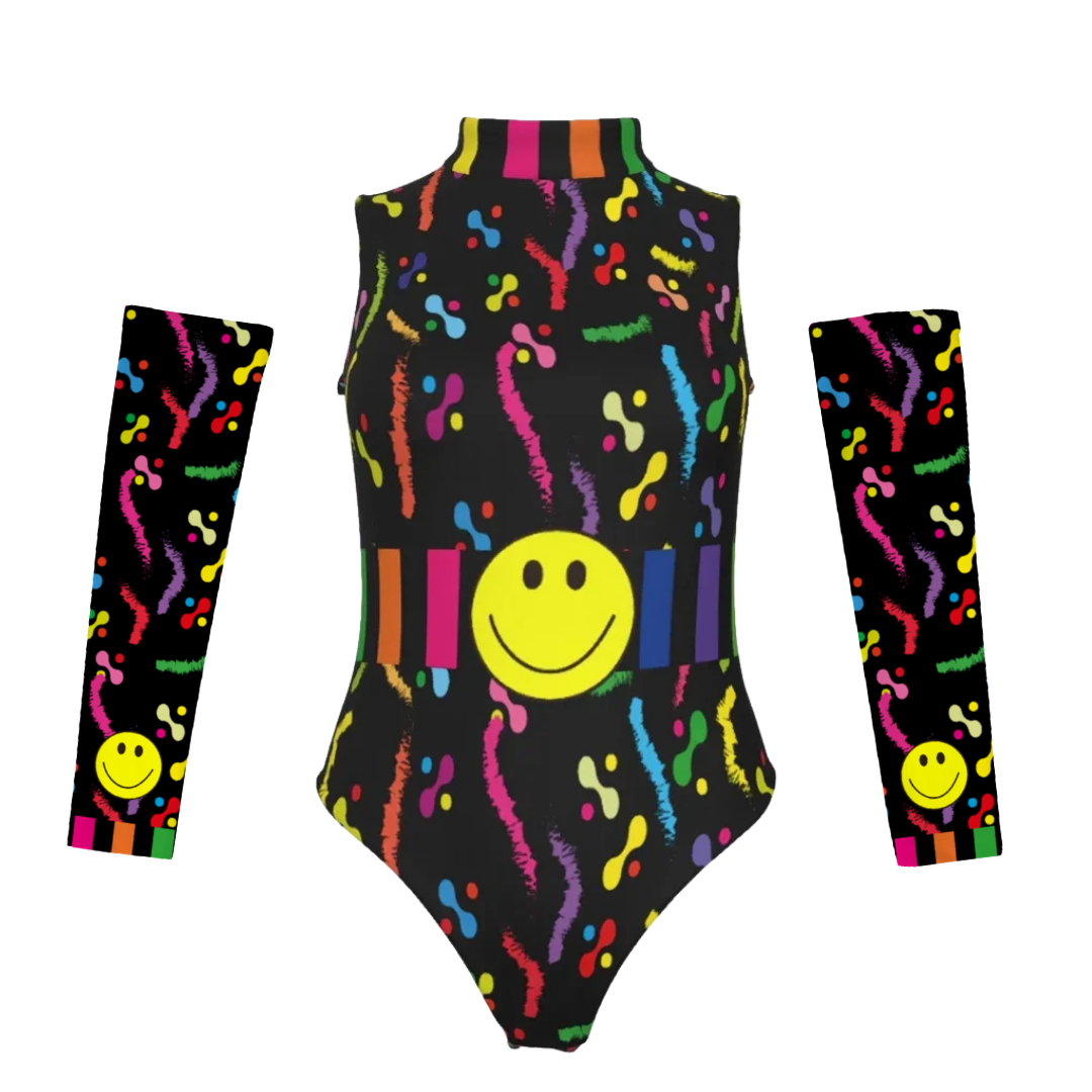 Smile Women's Sleeveless Bodysuit with Gloves