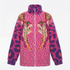 Pink jacket with tiger designs on a white background