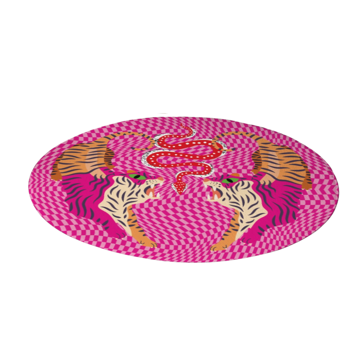 Tiger Balm Pink Pattern Thicken foldable door mat
