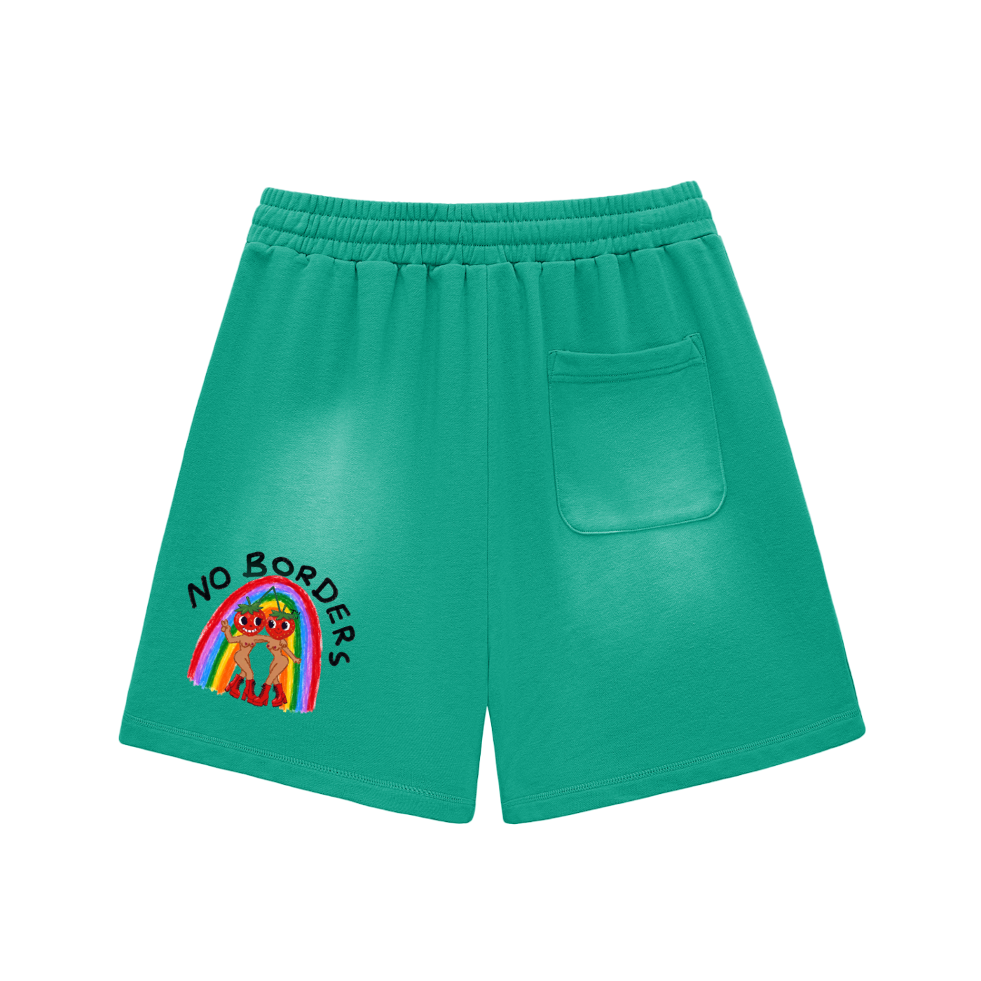POV Sun Fade Raw Edge Cotton Unisex Shorts