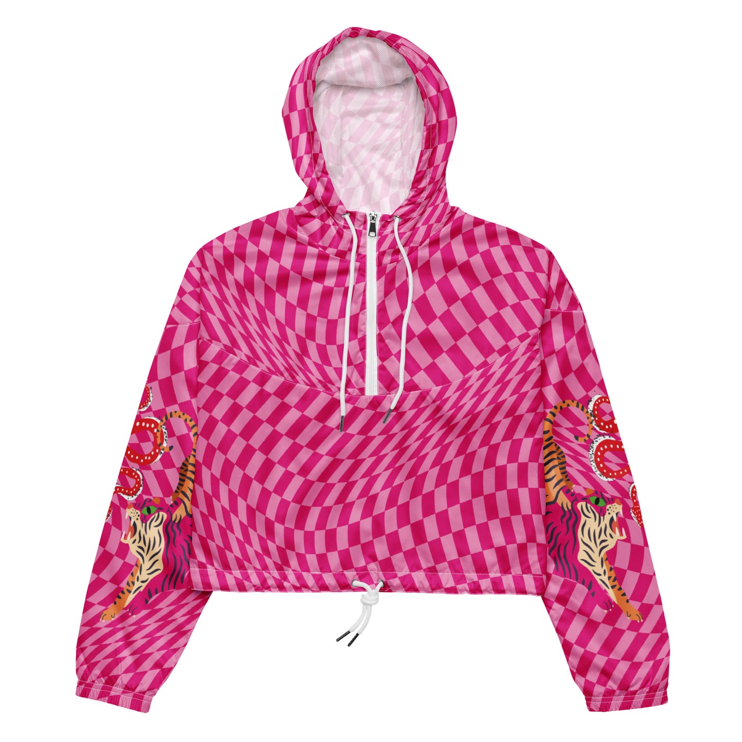 Tiger Pink Women’s Cropped Windbreaker & Track Pants Set