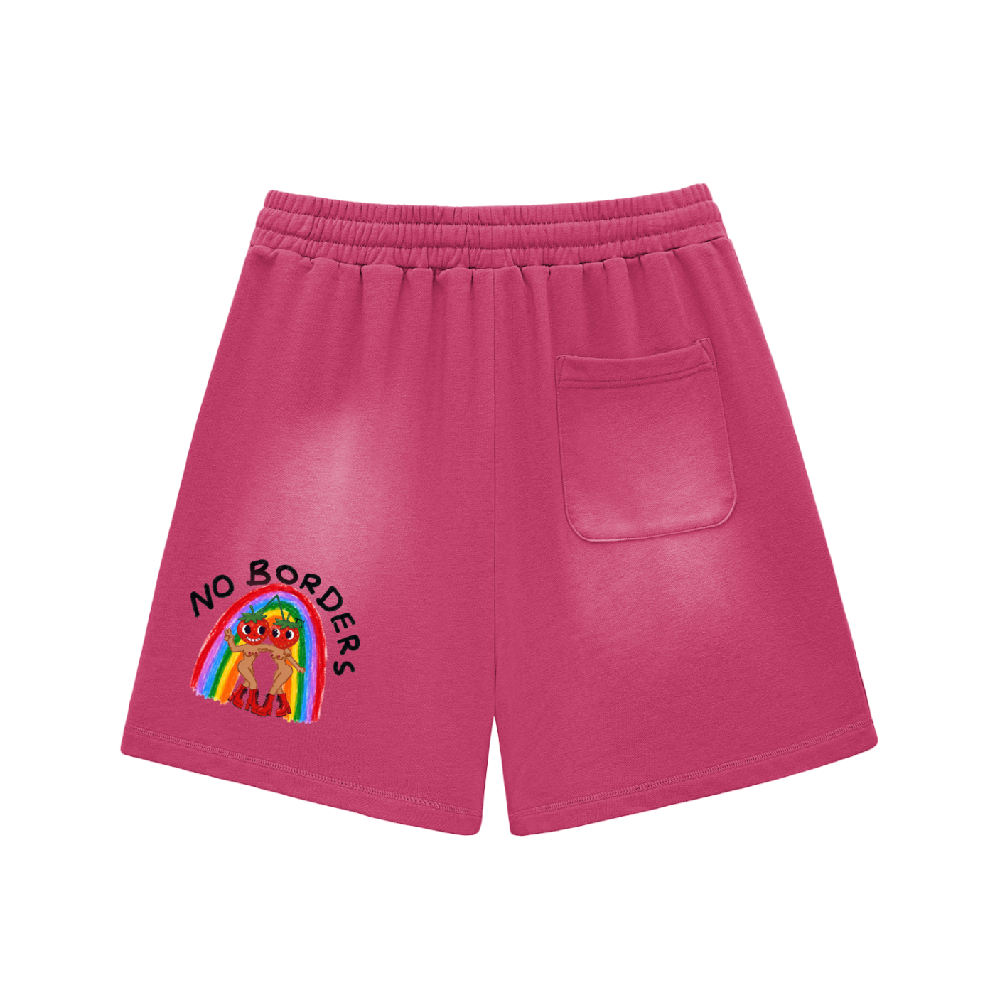 POV Sun Fade Raw Edge Cotton Unisex Shorts