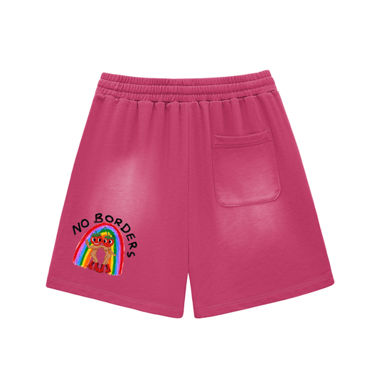 POV Sun Fade Raw Edge Cotton Unisex Shorts