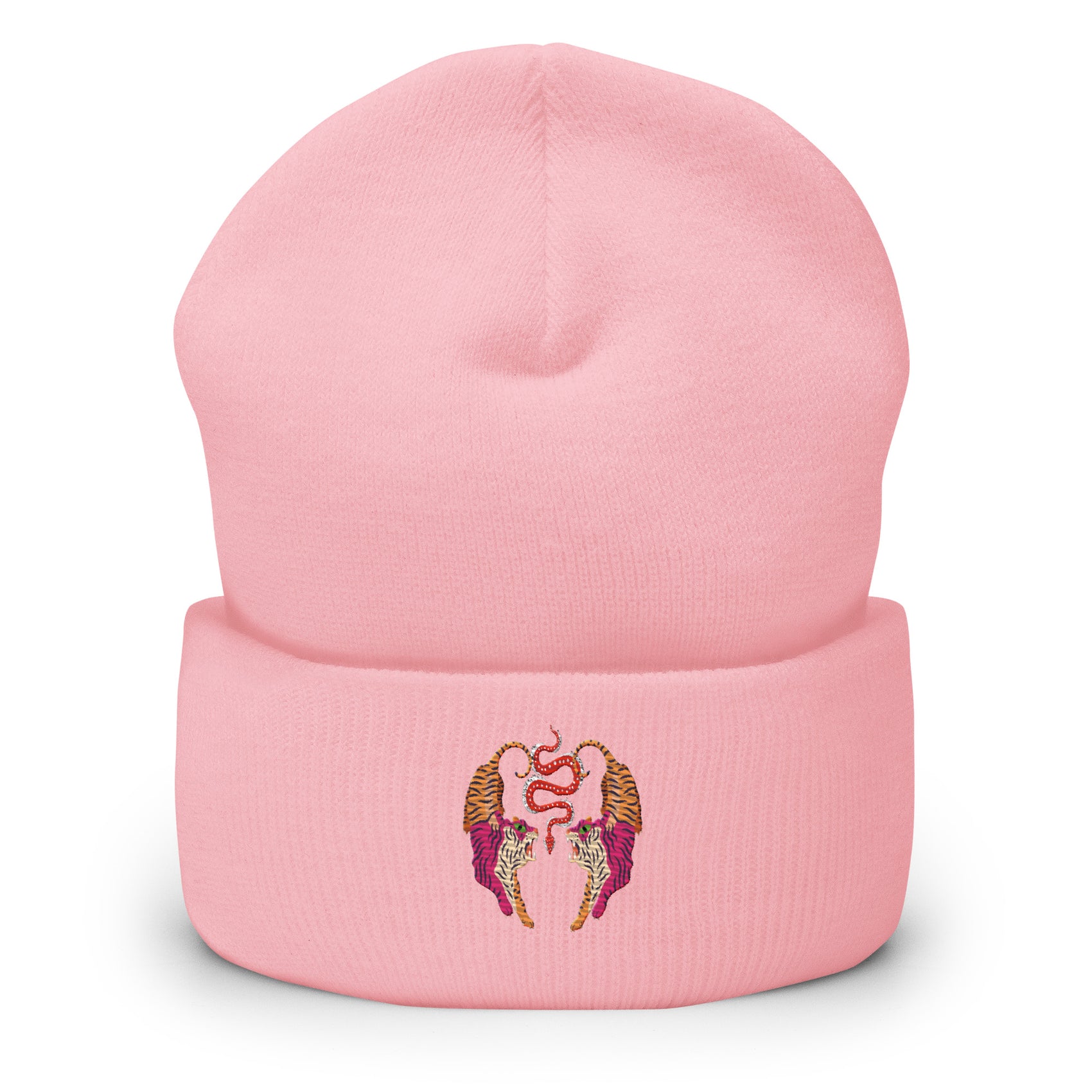 Tiger Baby Pink Cuffed Beanie