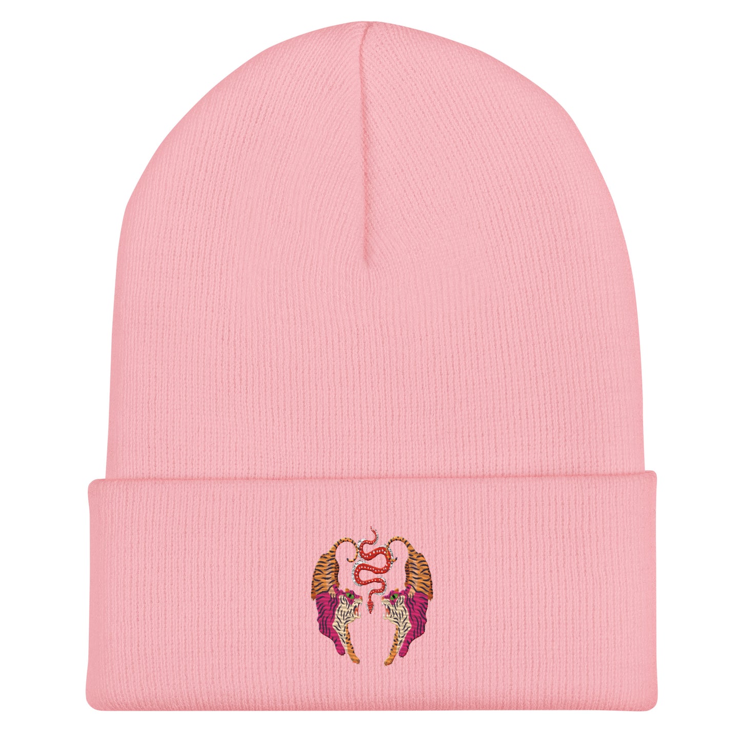 Tiger Baby Pink Cuffed Beanie