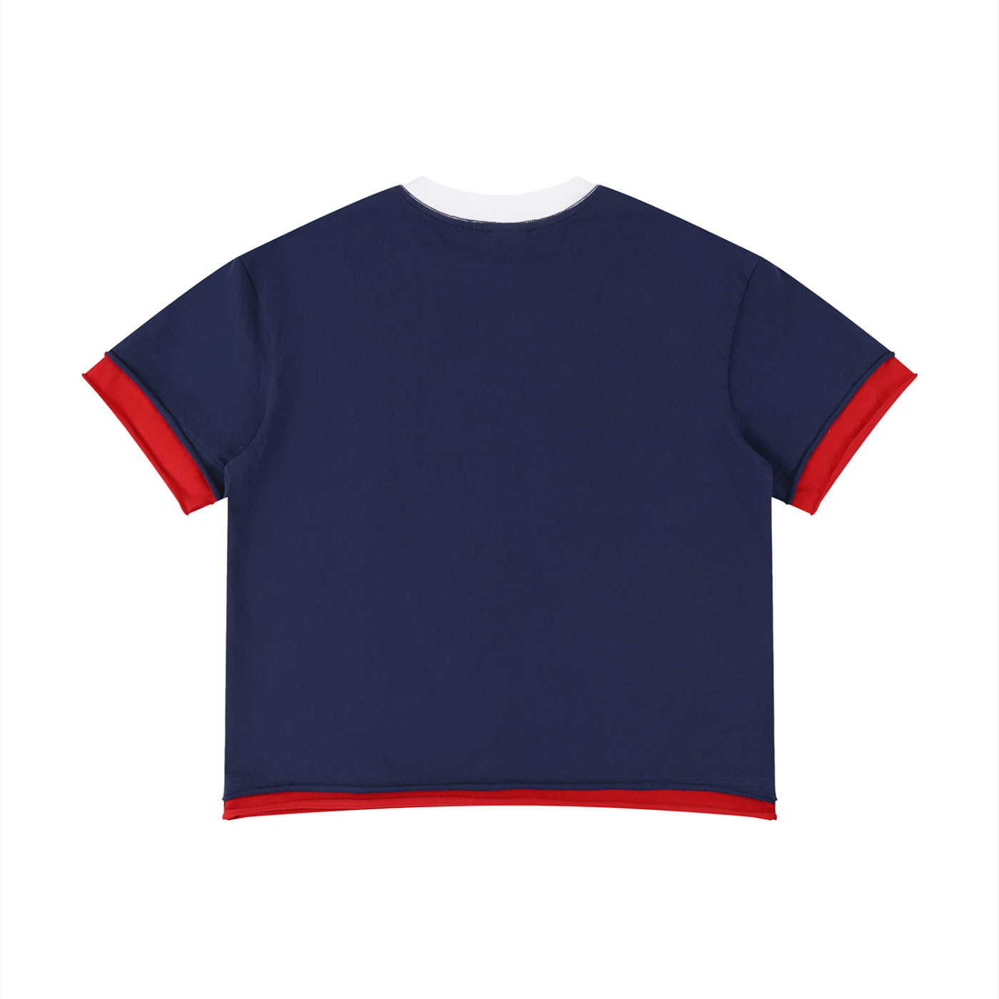 Circus Unisex Boxy Color Block T-Shirt- Royal Blue with Red