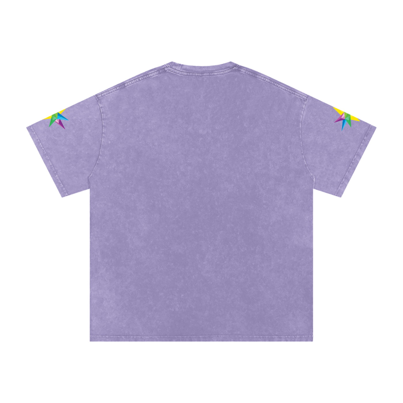 Multi Star Unisex Snow Washed Oversized Cotton T-Shirt