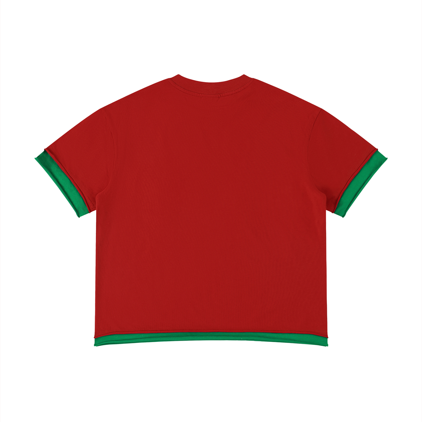 Circus Unisex Boxy Color Block T-Shirt- Red