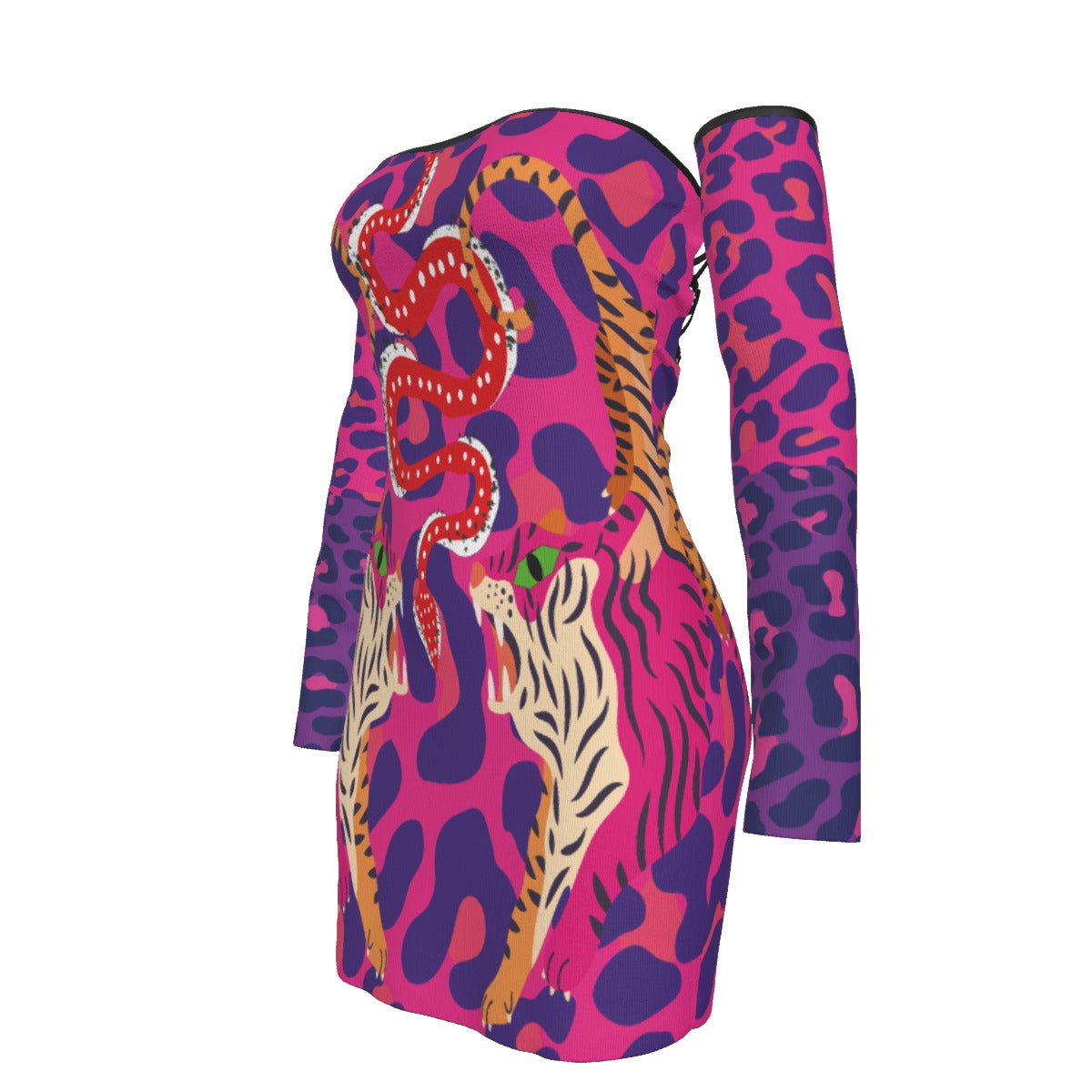 Tiger Balm Women's Off-shoulder Back Lace-up Dress