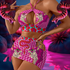 Colorful outfit with tiger print on a vibrant background