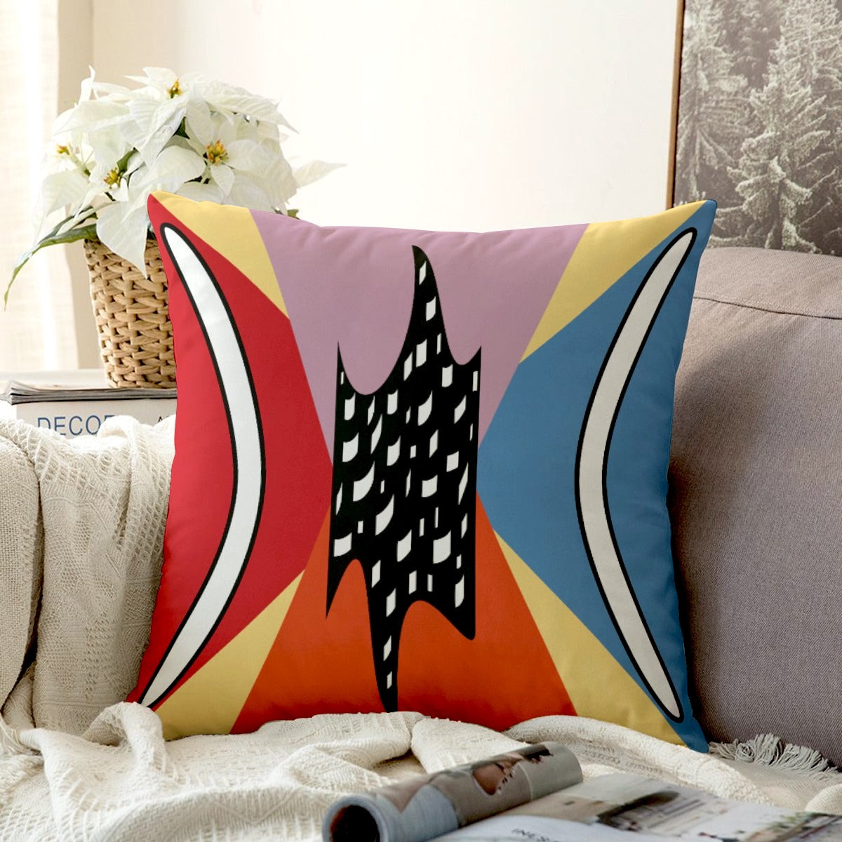 Color Block Couch Pillowcase