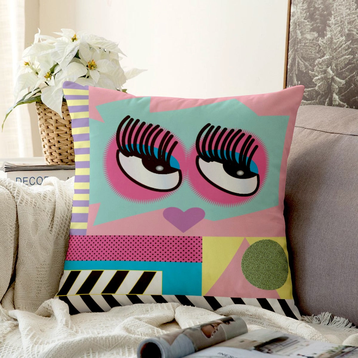 Cute Eyes Couch Pillowcase