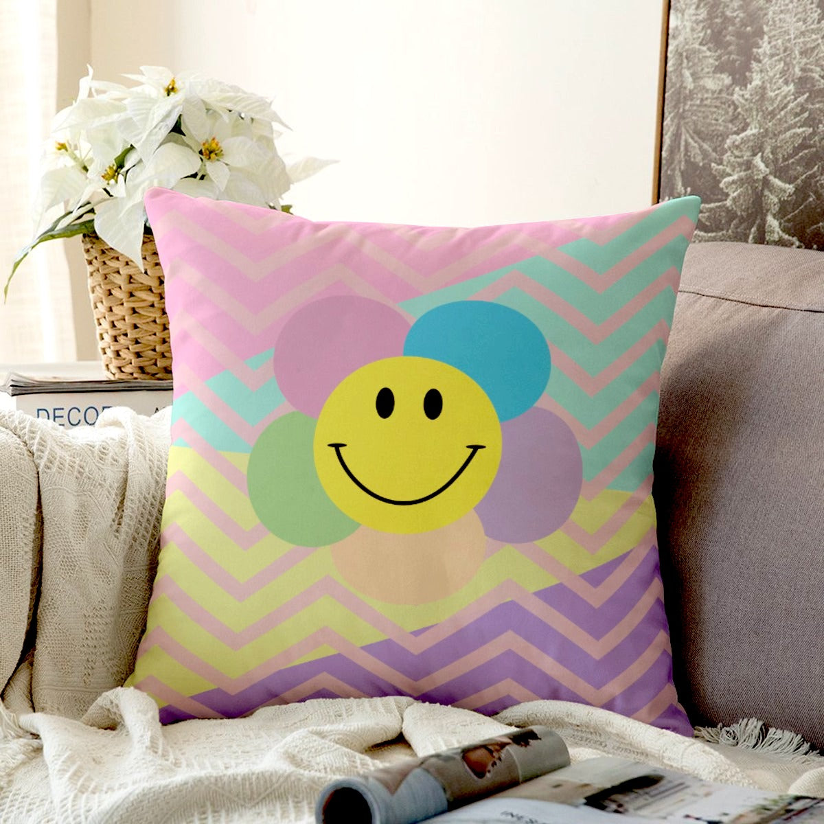 Pastel Smile Couch Pillowcase