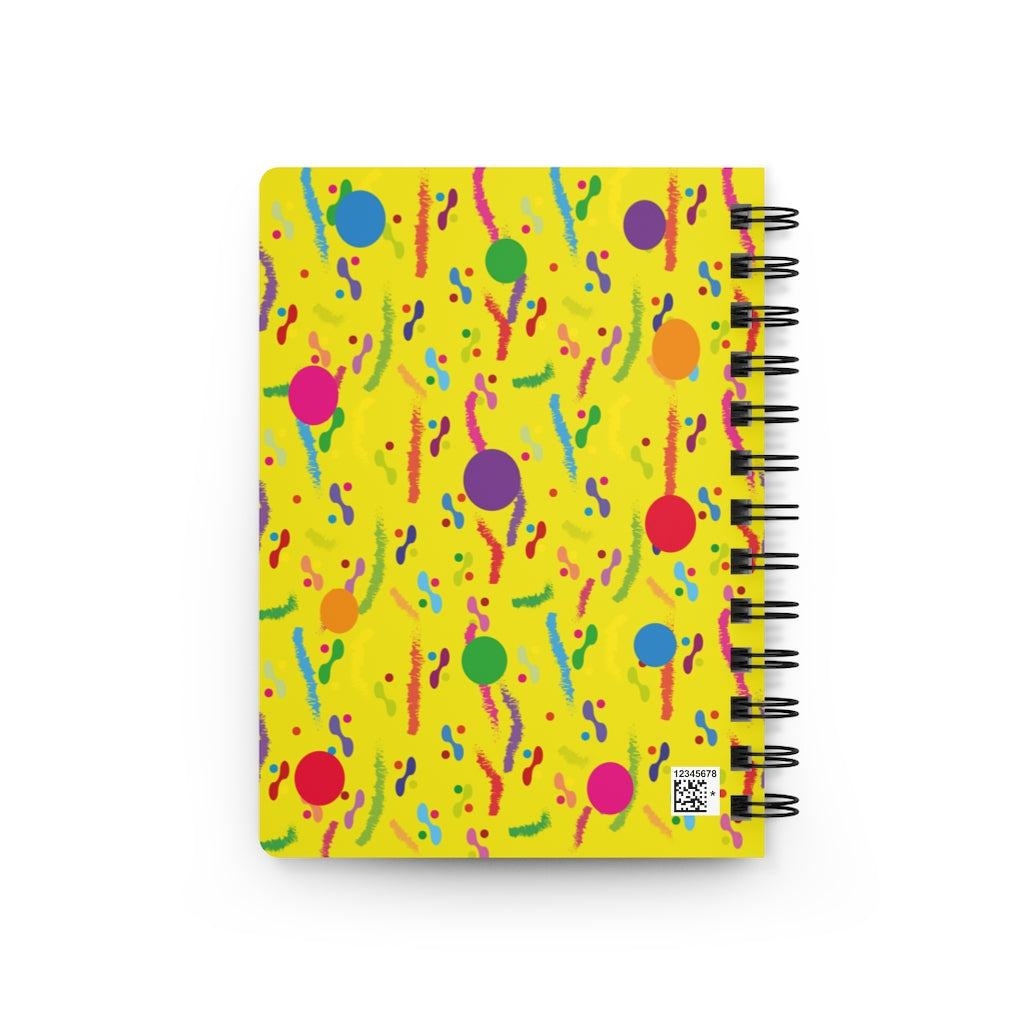 Happy Life Yellow Spiral Bound Journal