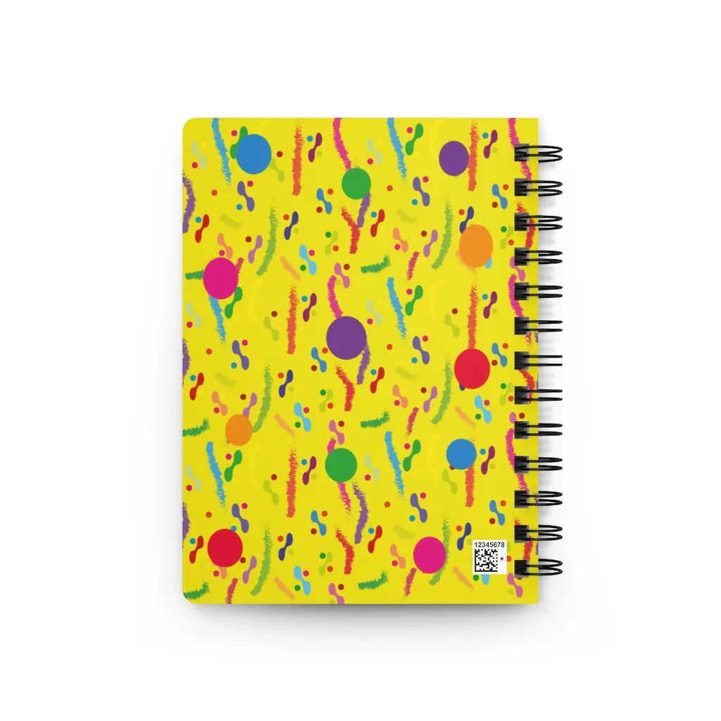 Happy Life Yellow Spiral Bound Journal