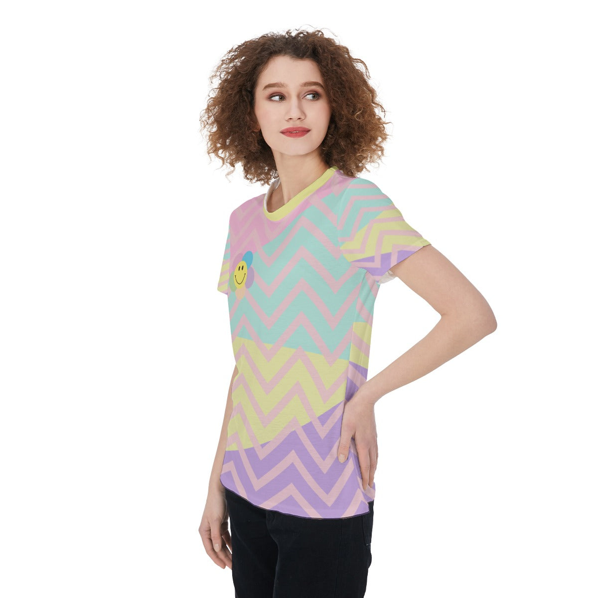 Pastel Smile / Round Neck T-Shirt