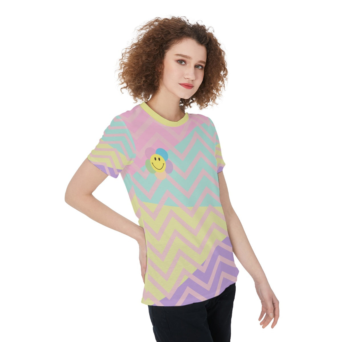 Pastel Smile / Round Neck T-Shirt