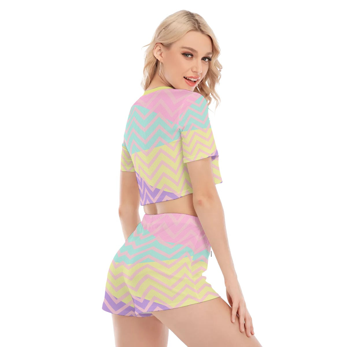 Pastel Smile /  O-neck T-shirt Shorts Suit