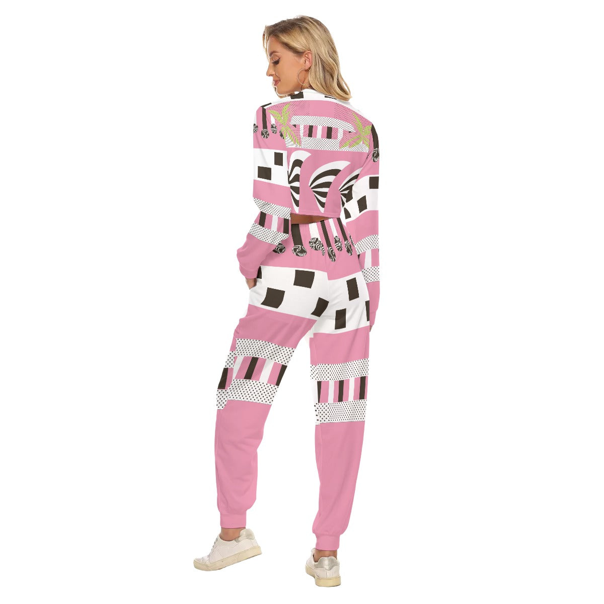 Pink Racer / Crop Sweatshirt Suit