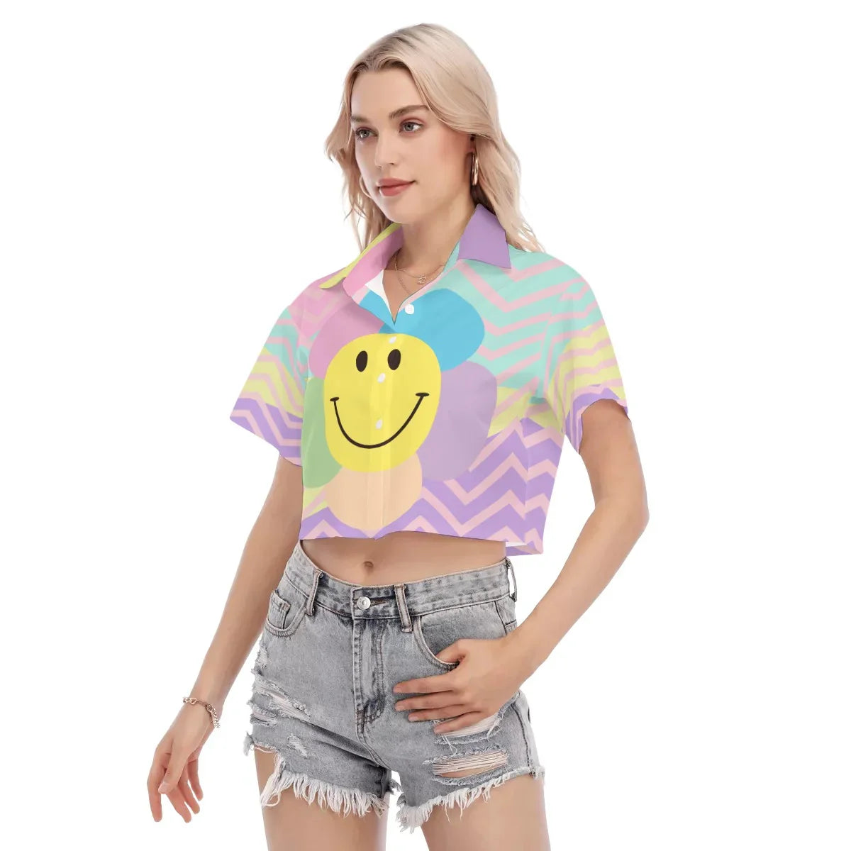 Pastel Smile /  Cropped Blouse