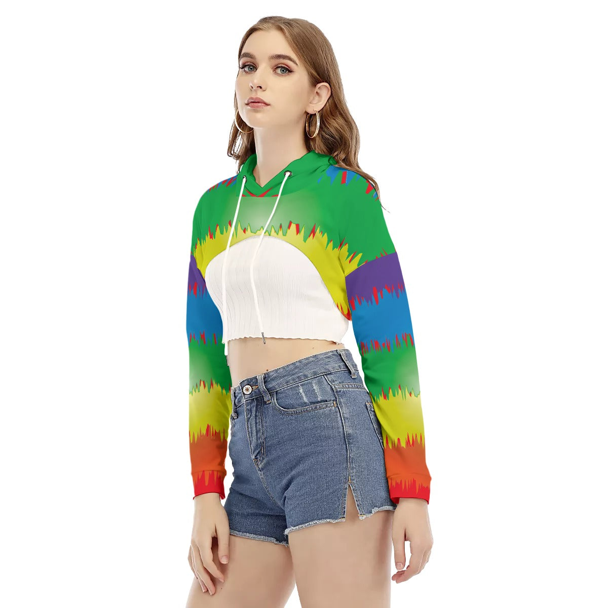 Rainbow Splash / Smock Short Hoodie