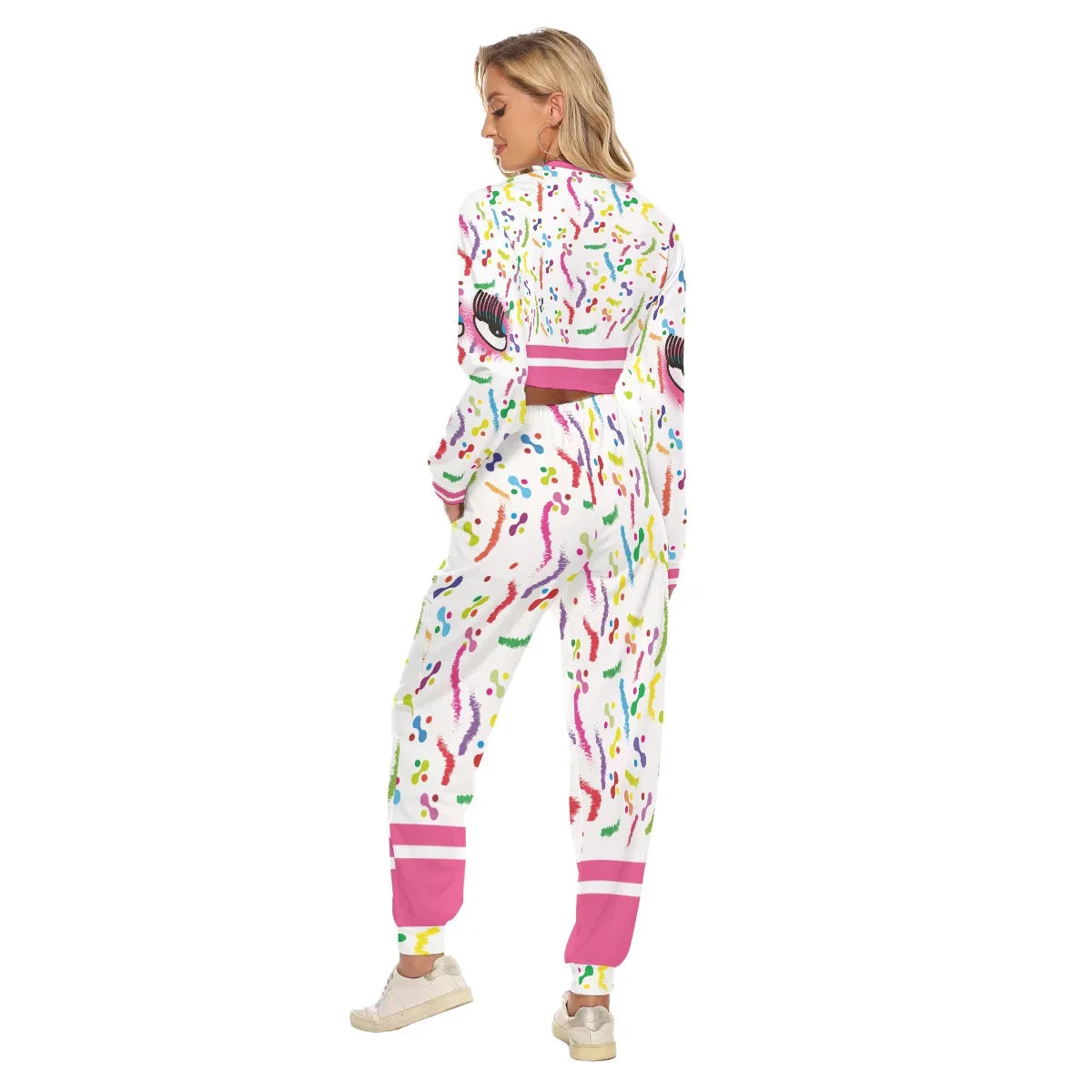 Moody White / Crop Sweatshirt Suit