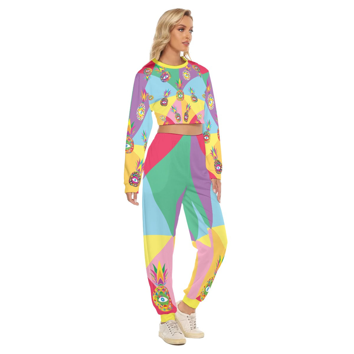 Pineapple / Crop Sweatshirt Suit