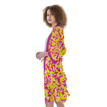 Load image into Gallery viewer, Crack Yellow /  Satin Kimono Robe
