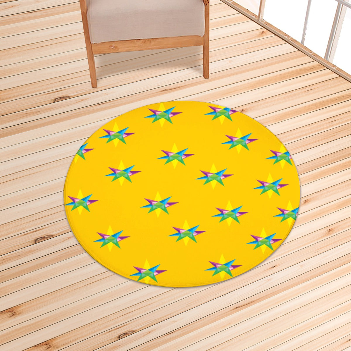 Star Yellow Foldable Round Mat