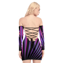 Load image into Gallery viewer, Chromium /  Off-shoulder Back Lace-up Dress
