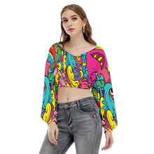Load image into Gallery viewer, Ocean /  V-neck Cropped Sweatshirt
