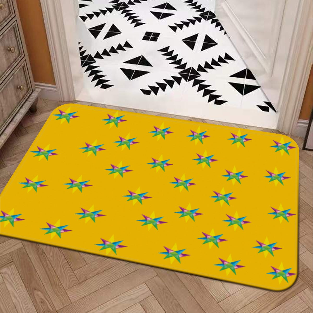 Star Yellow Door Mat