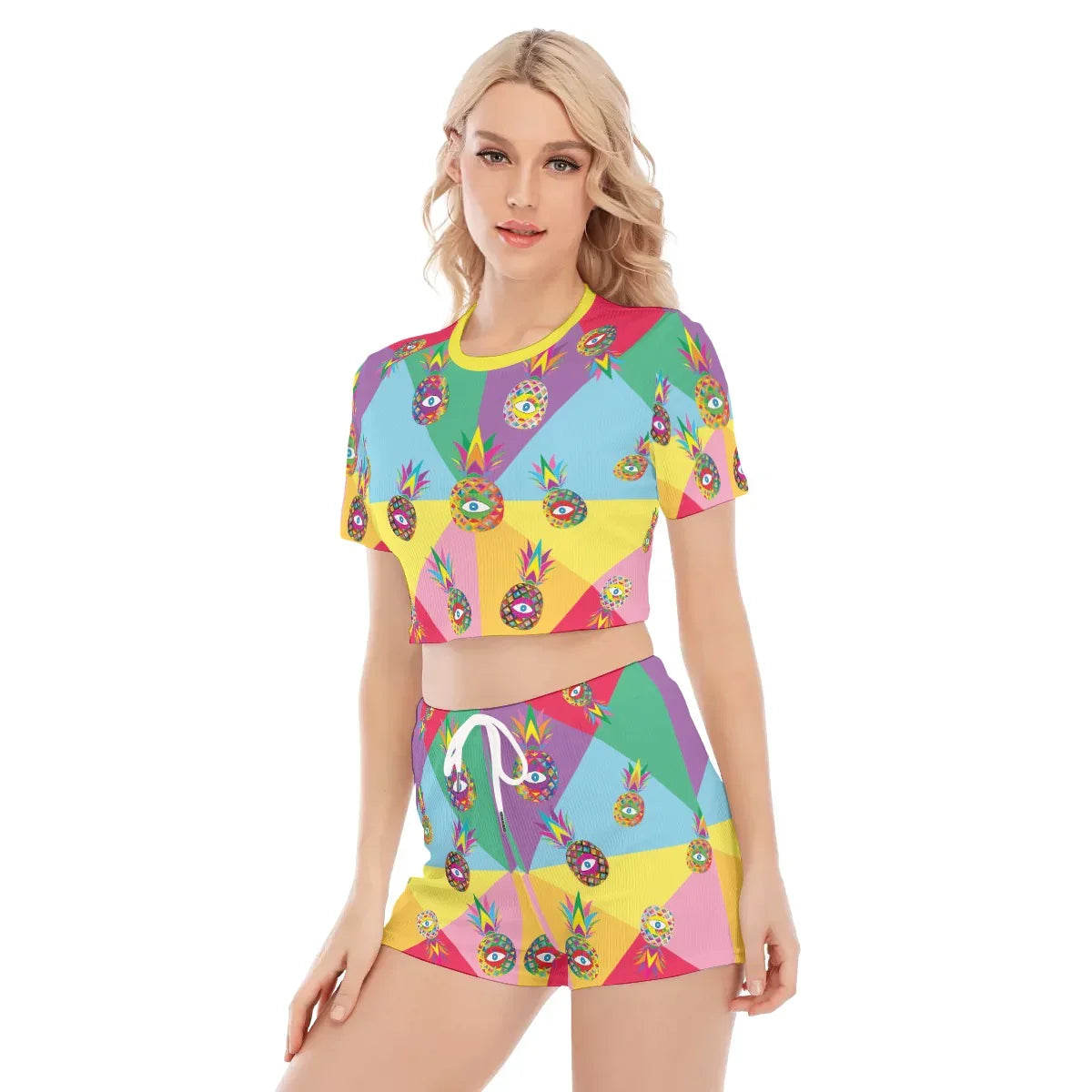 Pineapple / O-neck T-shirt Shorts Suit