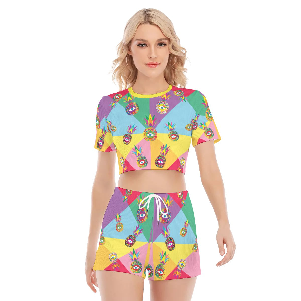 Pineapple / O-neck T-shirt Shorts Suit