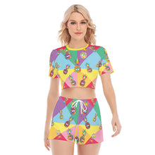 Load image into Gallery viewer, Pineapple / O-neck T-shirt Shorts Suit
