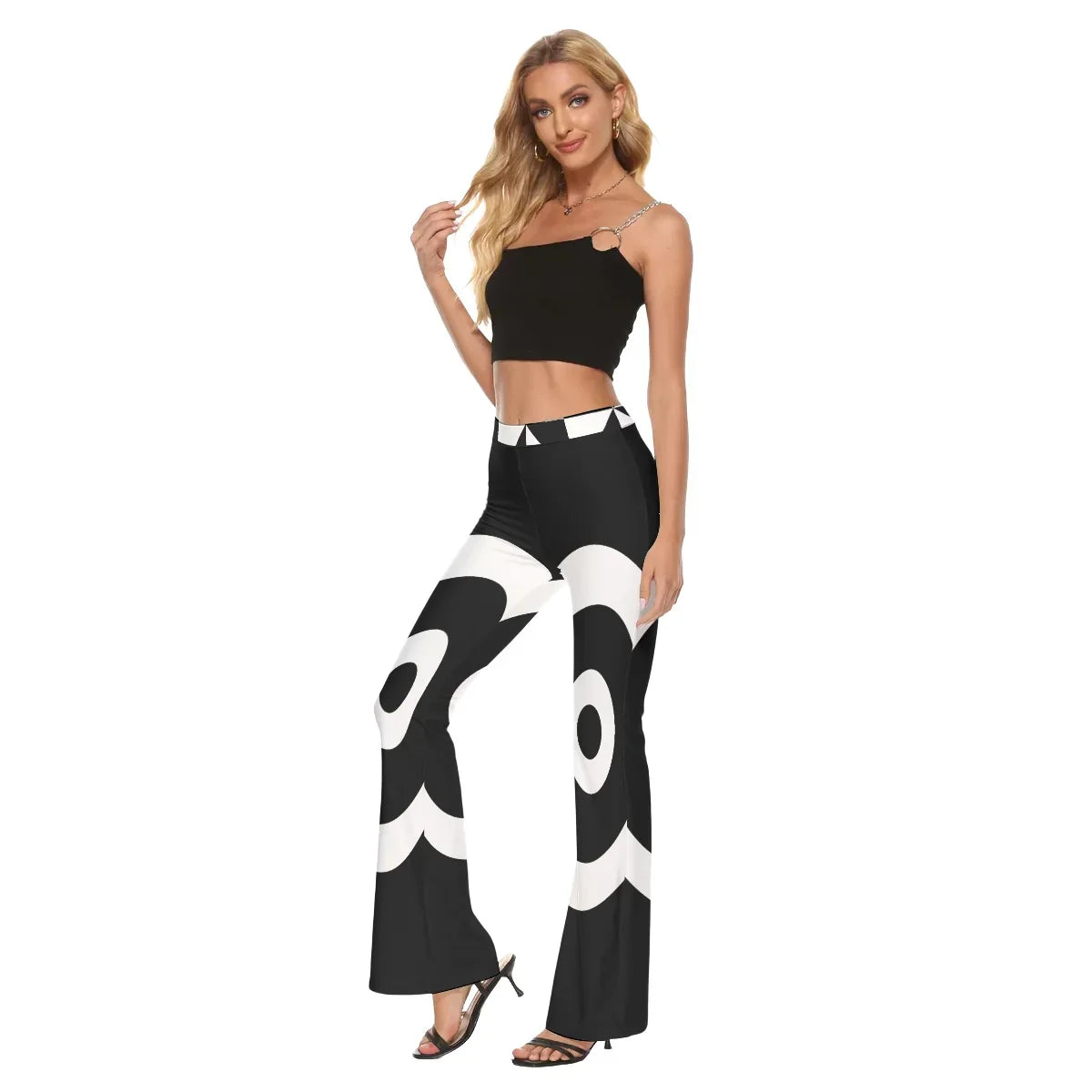 Monochrome Skinny Flare Pants