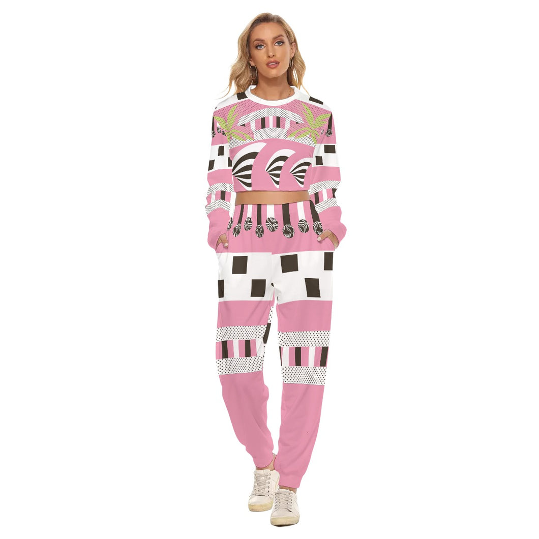 Pink Racer / Crop Sweatshirt Suit