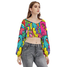 Load image into Gallery viewer, Ocean /  V-neck Cropped Sweatshirt
