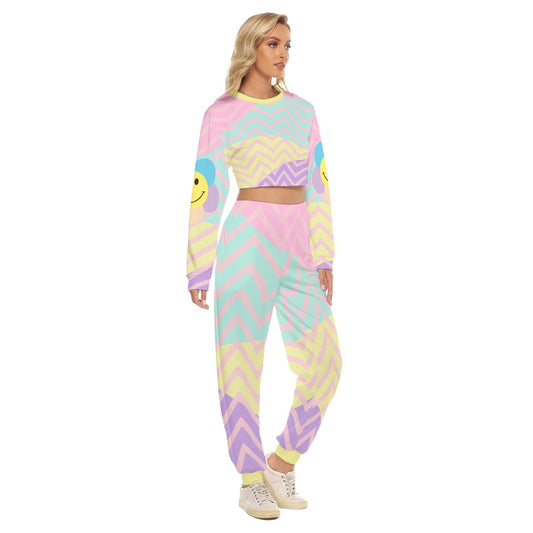 Pastel Smile / Crop Sweatshirt Suit