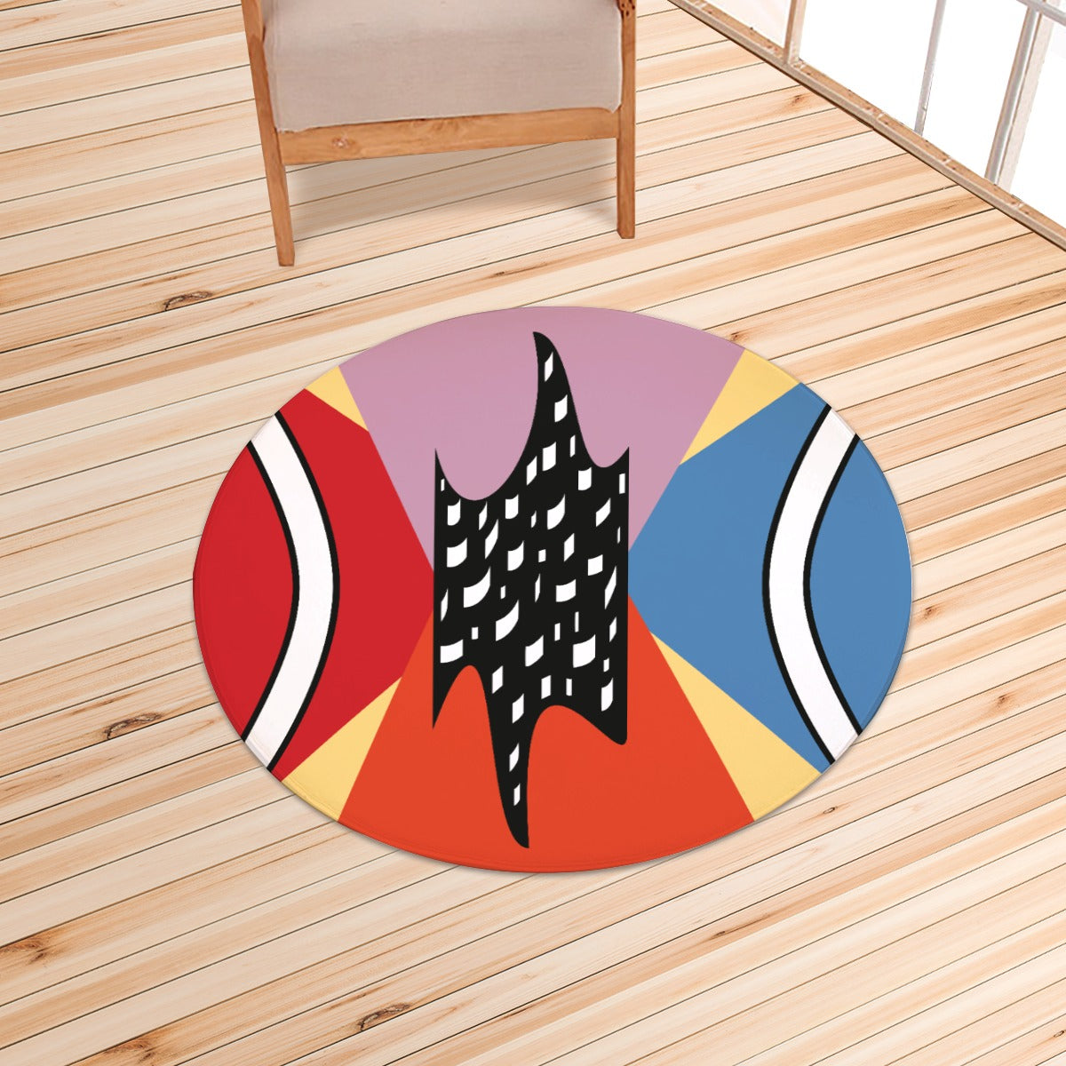 Color Block Foldable Round Mat