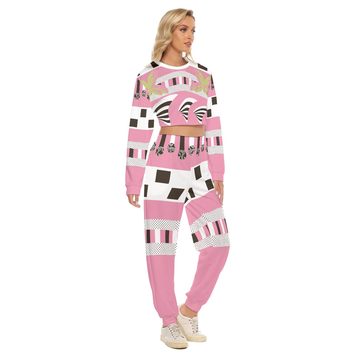 Pink Racer / Crop Sweatshirt Suit