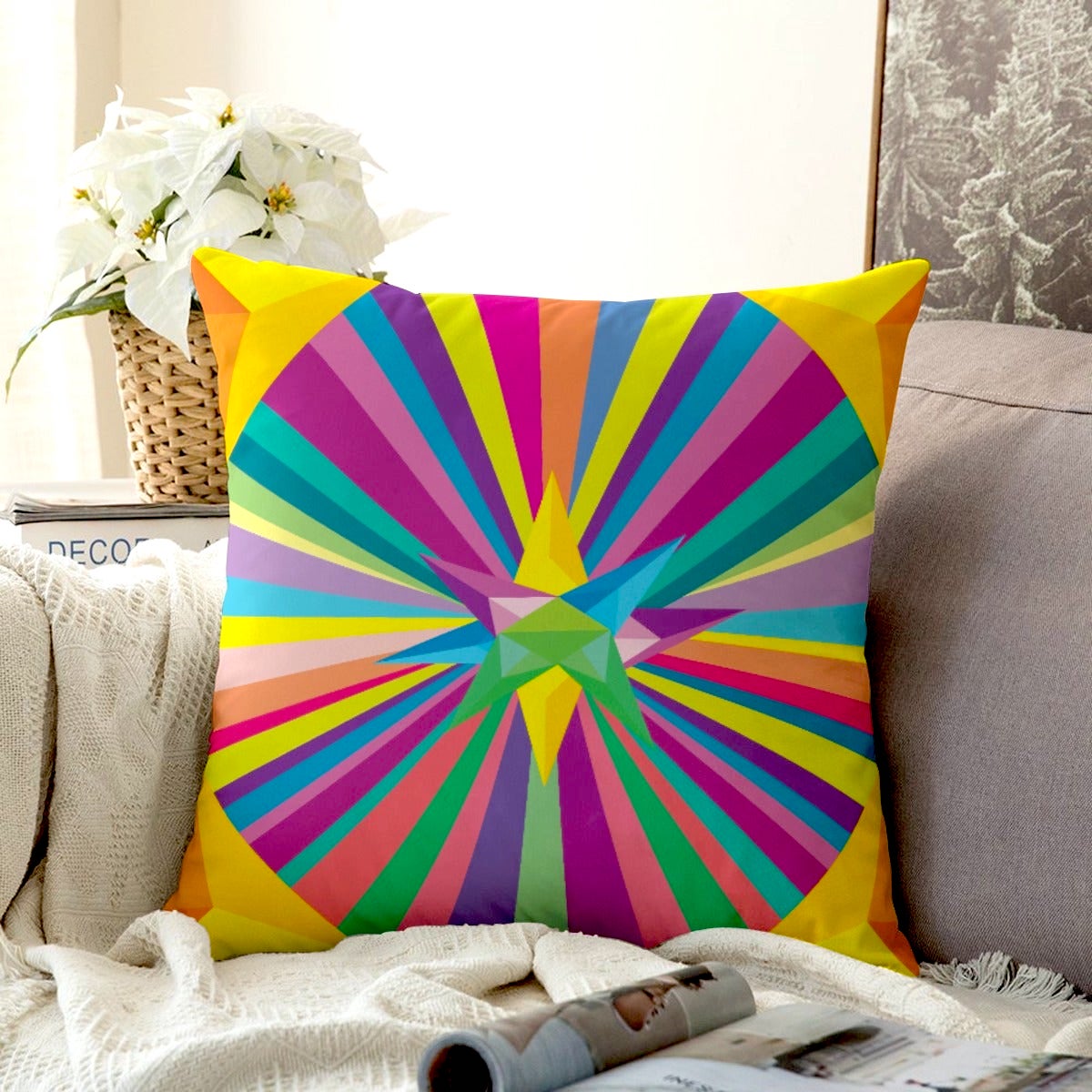 Multi Star  Couch Pillowcase