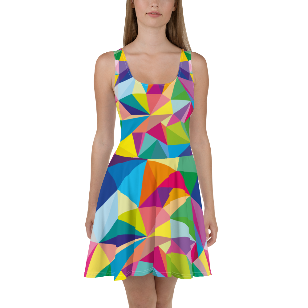 Mosaic Colors Women Skater Dress