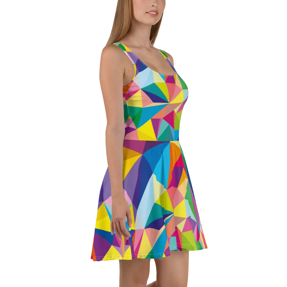 Mosaic Colors Women Skater Dress
