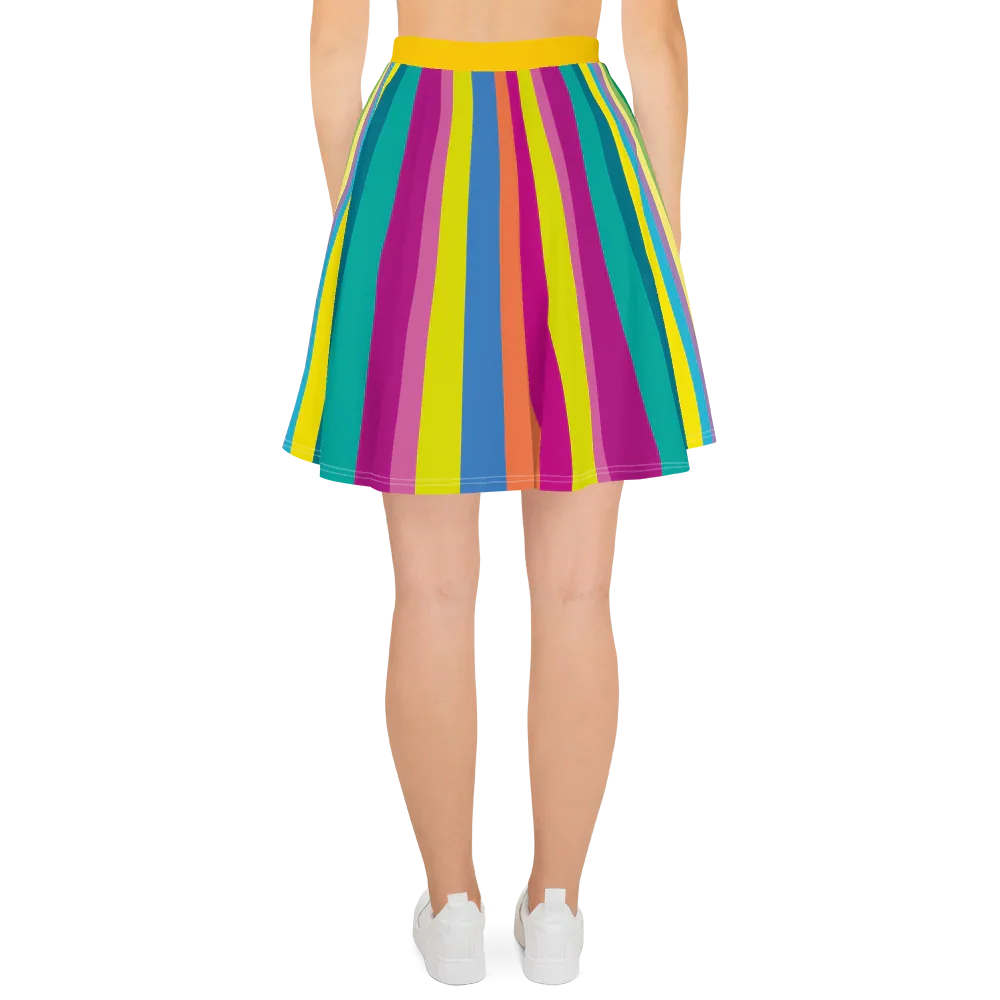 Multi Star Women Skater Skirt